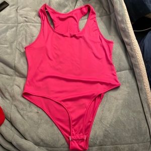Hot pink body suit!